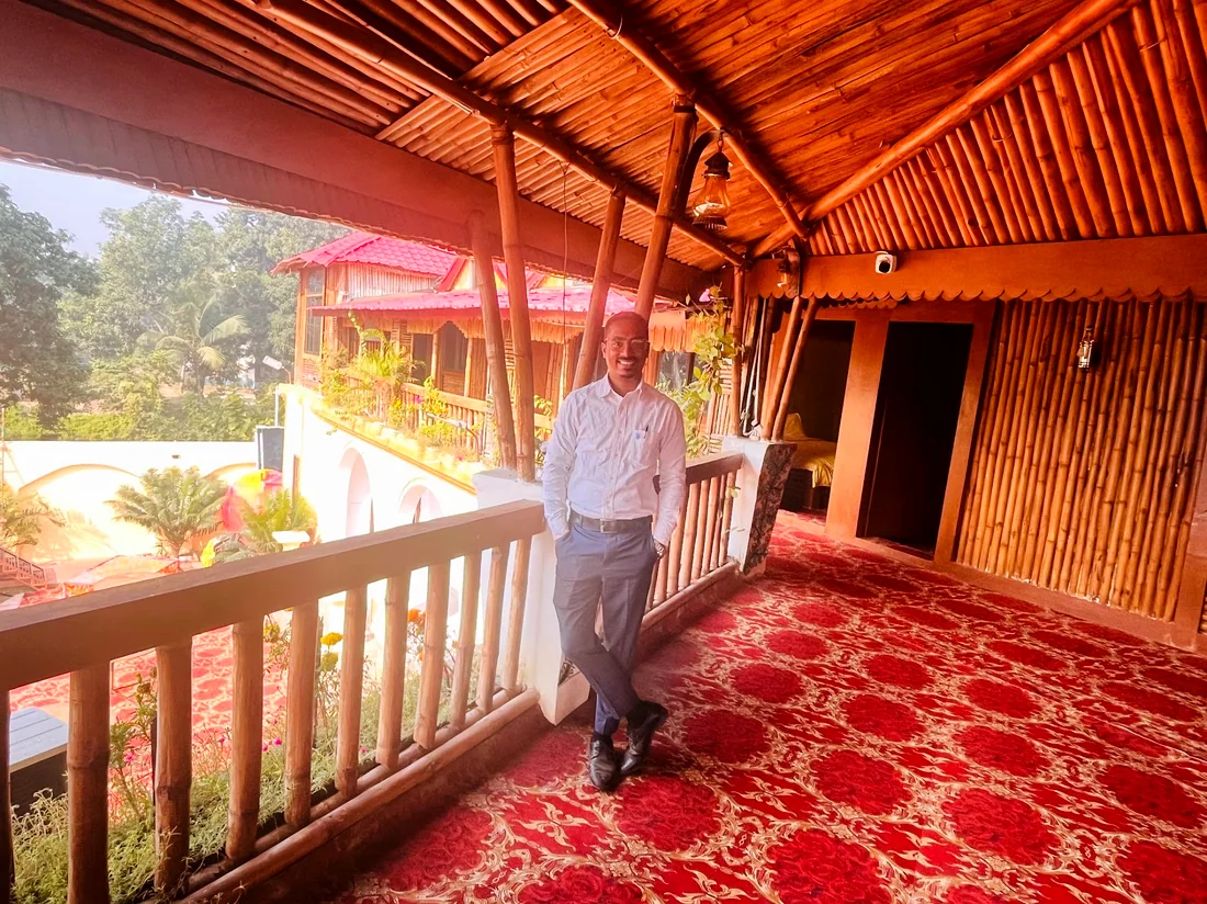 Bamboo corridor at La Pahi Palace